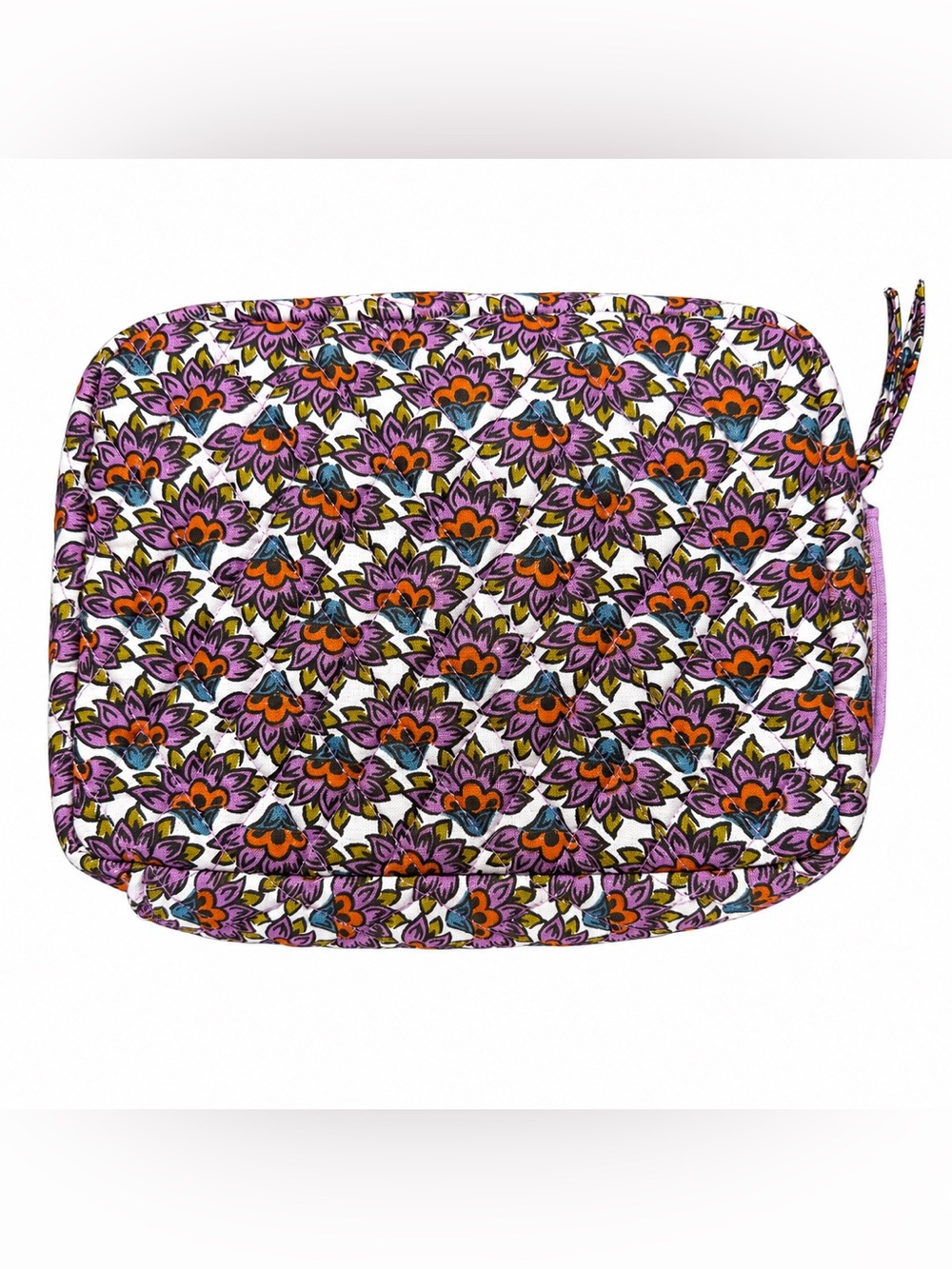 Vera Bradley Quilted Floral Cosmetic Bag Travel Pouch Purple Organizer